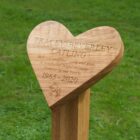 engraved-oak-heart-shape-memorial-marker